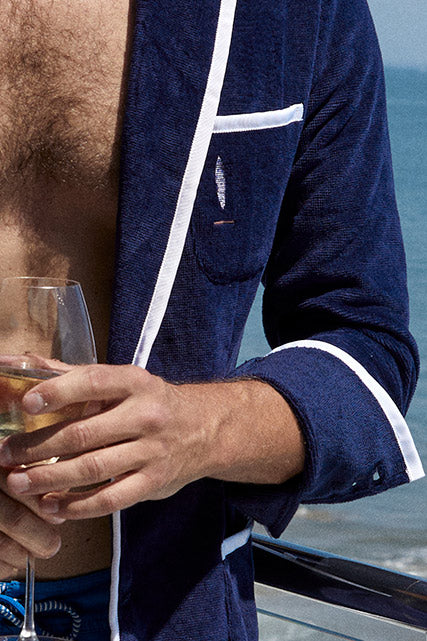 Malibu Beach Inn x BASK Toweling Blazer (Men's Navy/White)