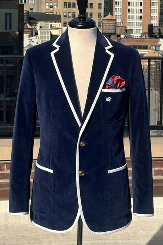 Men's Navy & White Terry Cloth Toweling Blazer