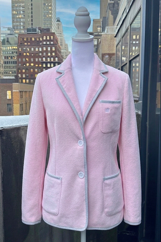 Women's Pink Blazer with Silver Blue Trim