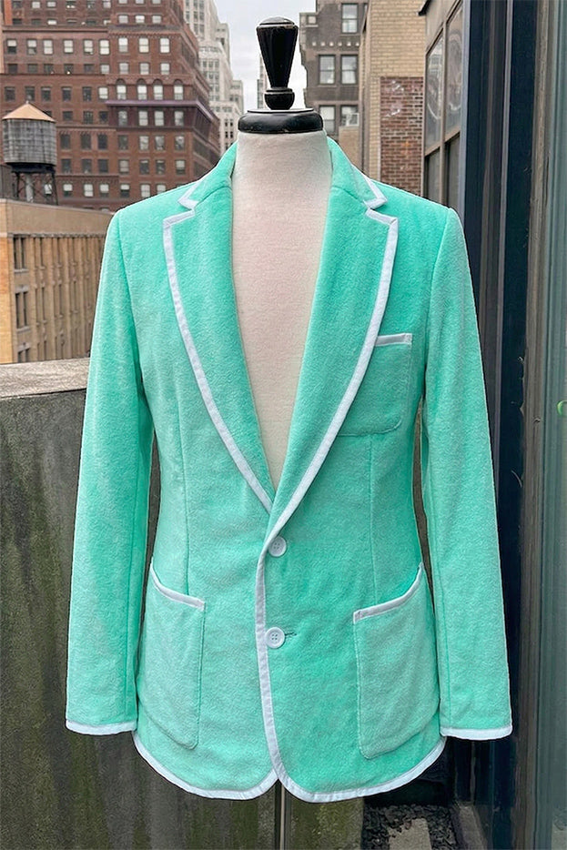 Men's Spearmint Blazer with White Trim