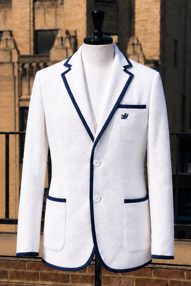 Men's White & Montauk Navy Terry Cloth Toweling Blazer
